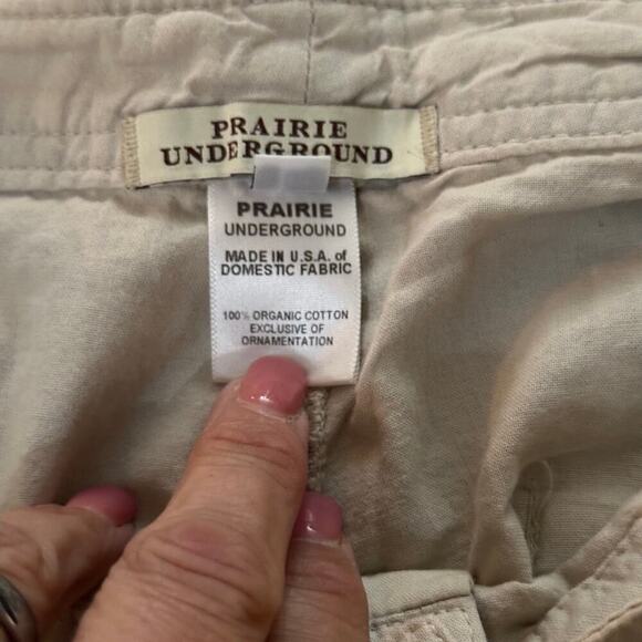 Prairie Underground Women's White 100% Cotton Cargo Pants Size Large - Picture 9 of 9